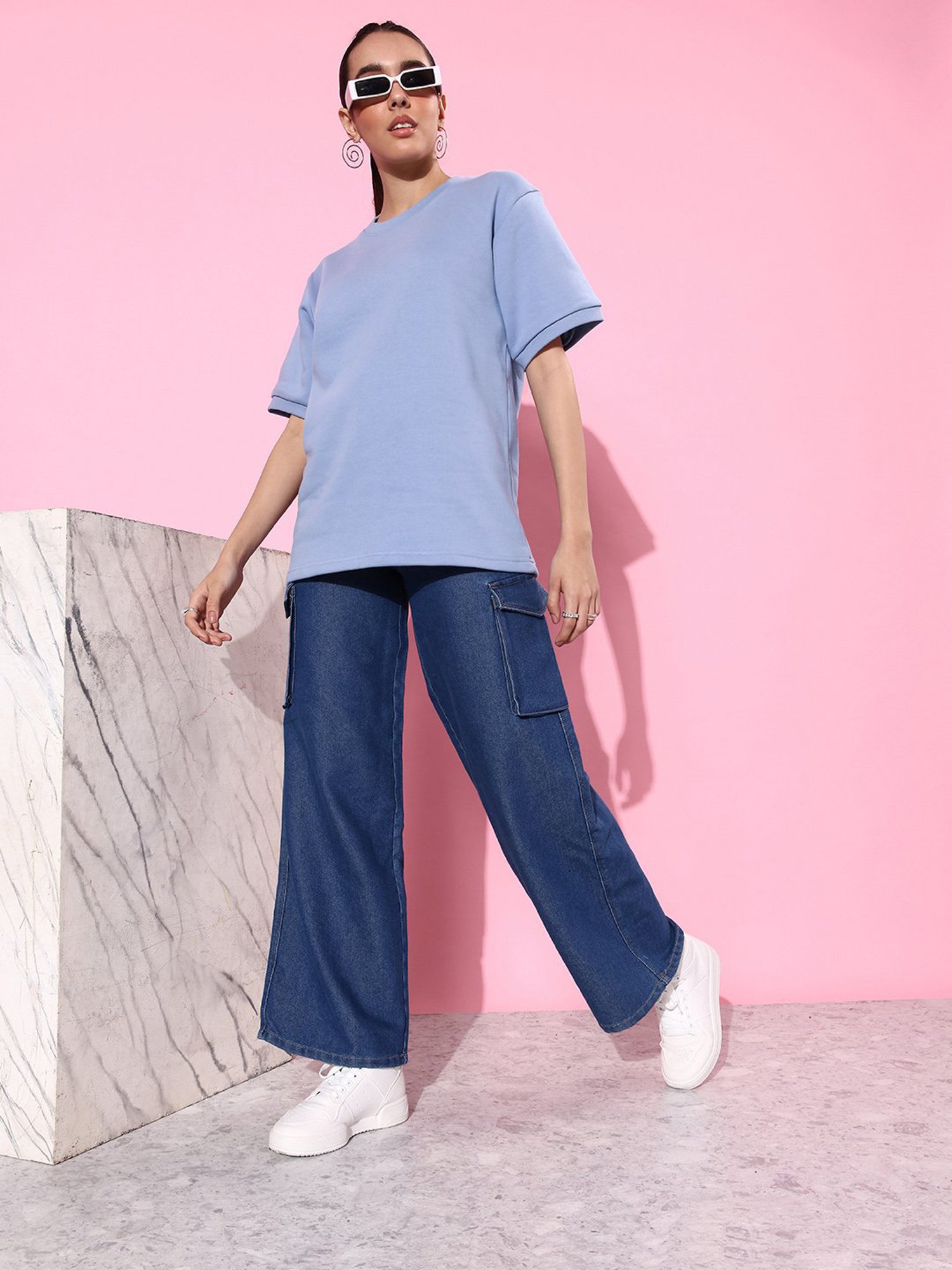 Dillinger Purple Fleece Relaxed Fit Oversized Sweatshirt