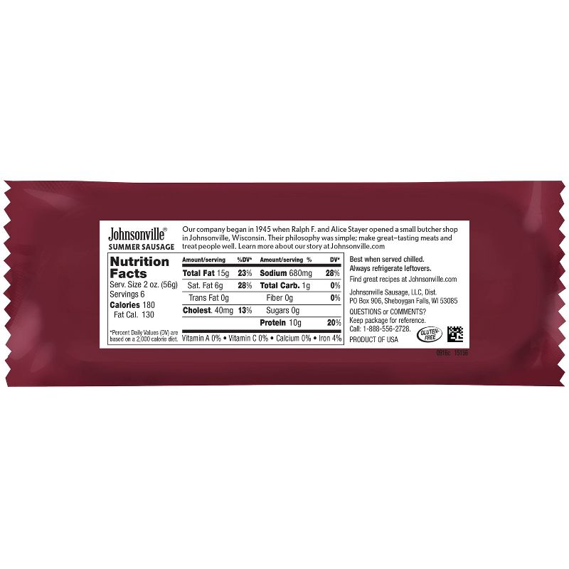 Johnsonville Beef Recipe Snack Summer Sausage - 12.4oz
