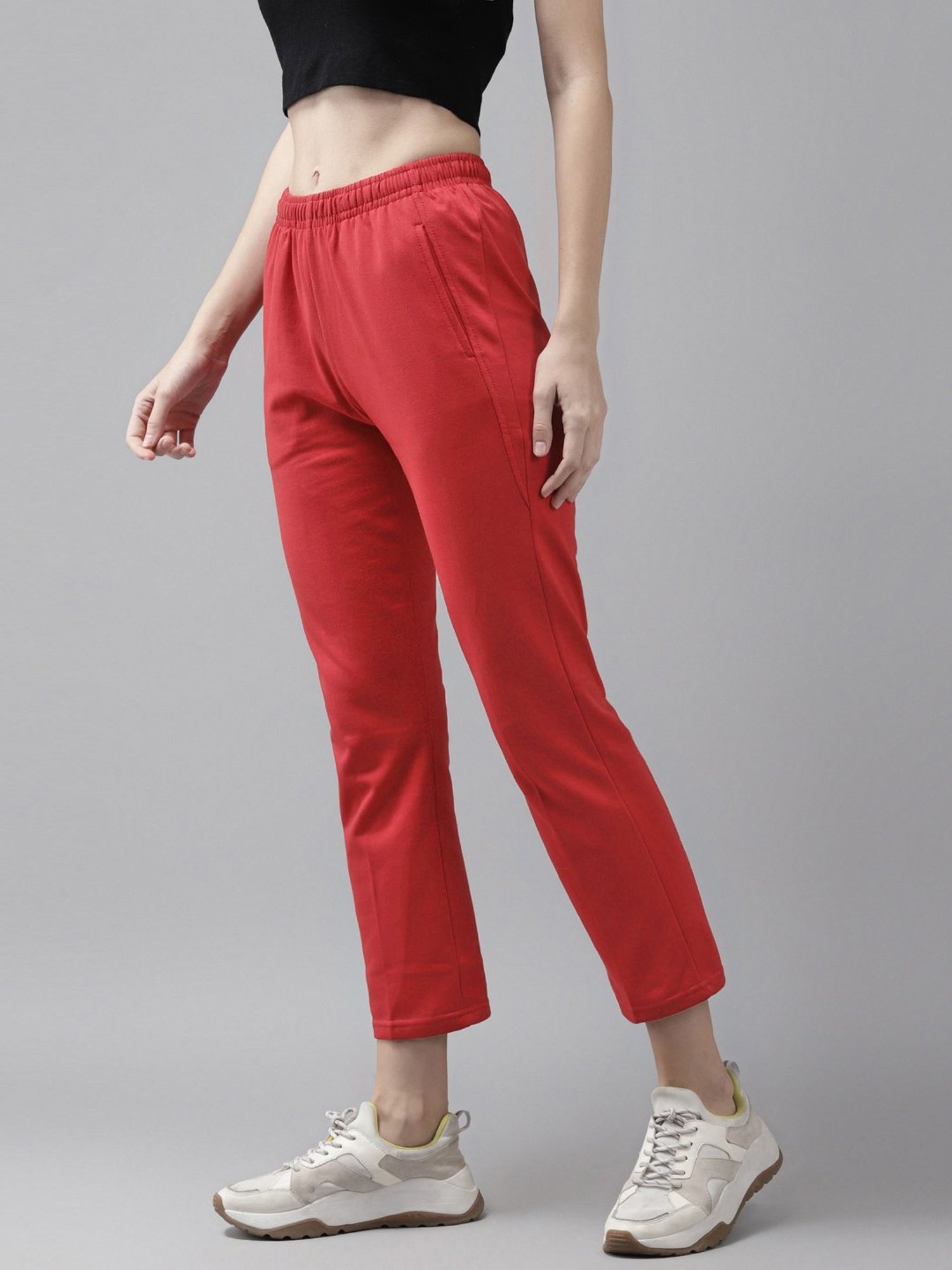 Cayman Red Mid Rise Trackpants