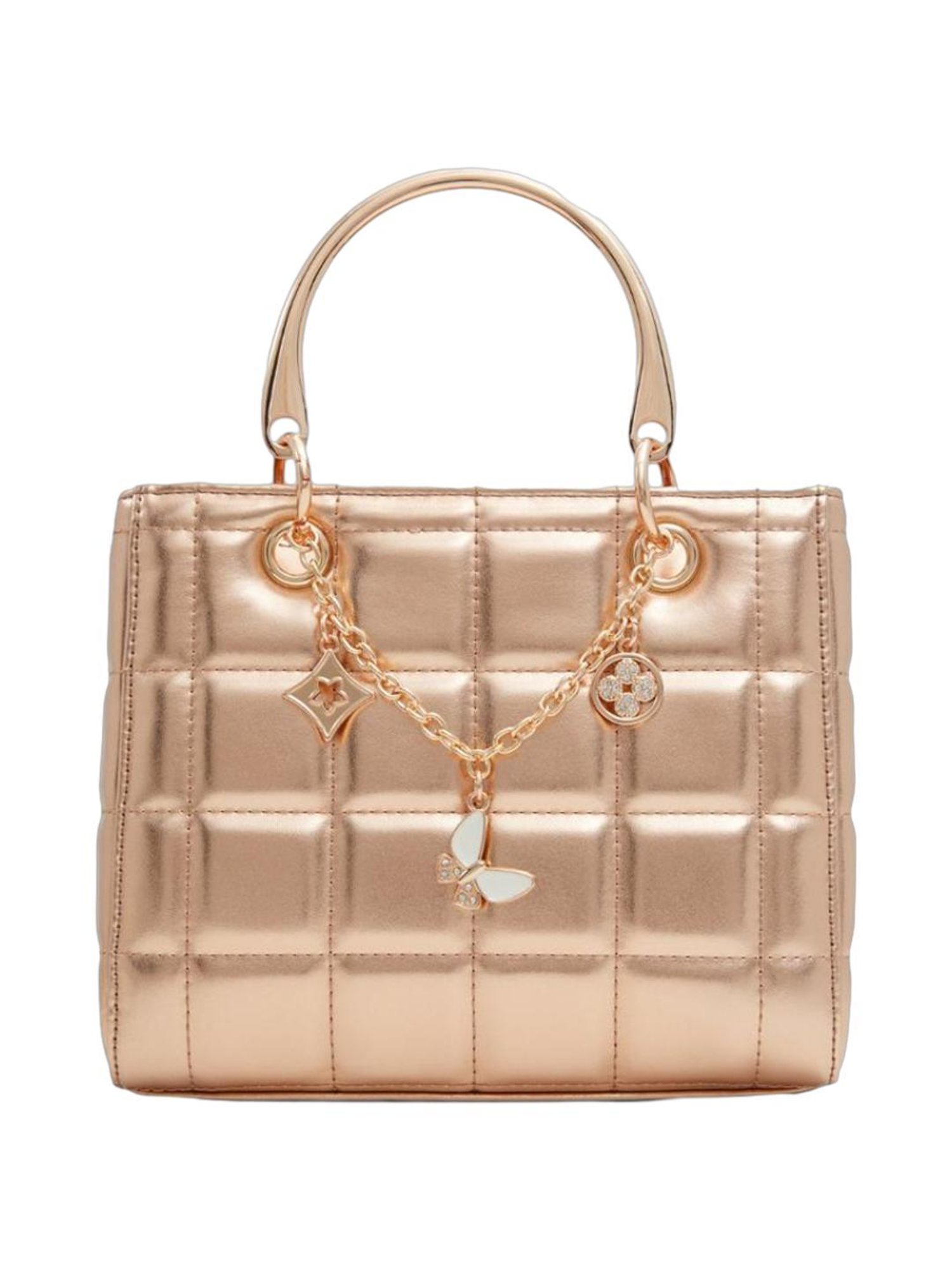 Call It Spring Rose Gold Quilted Handbag