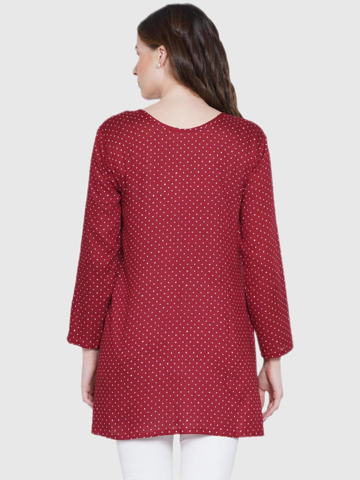 Mine4nine Red Polka Dot Print Dress