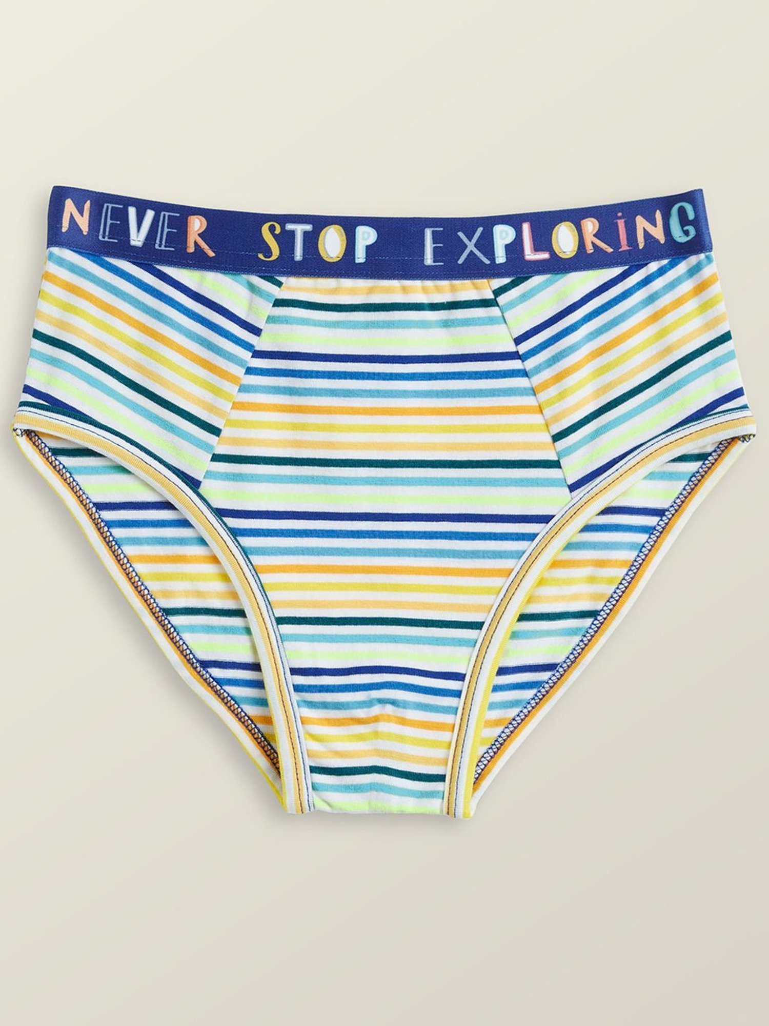 XY Life Kids Yellow & Blue Striped Breifs (Pack of 5)