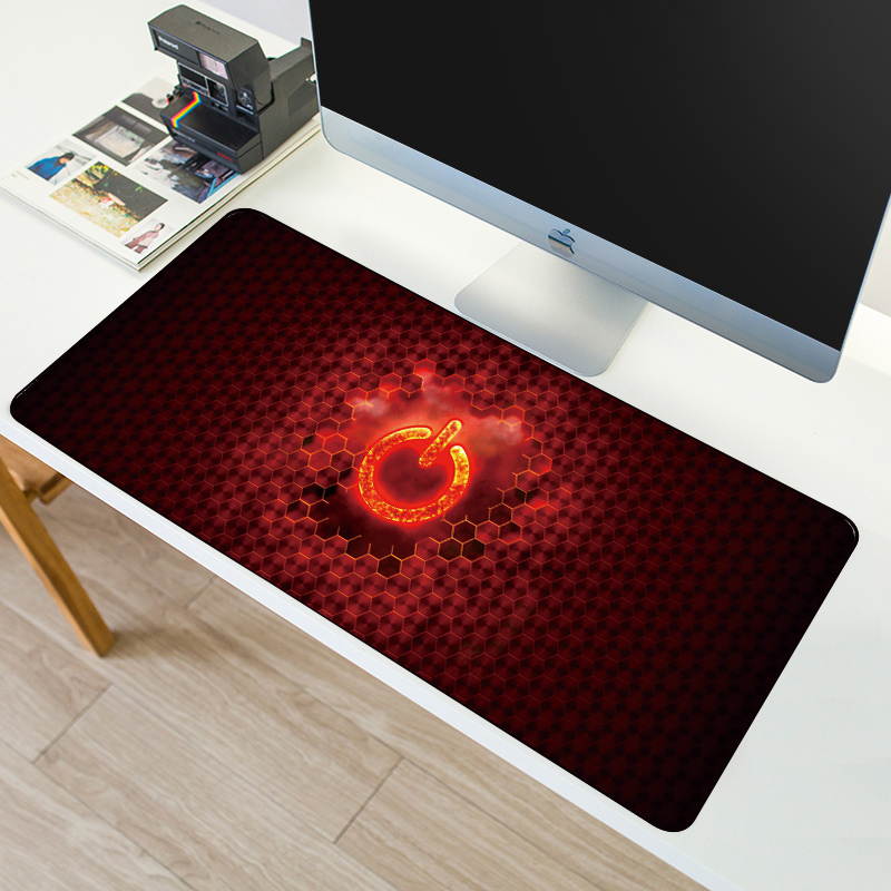 HISPETECH 80X30cm Hexagon Large Gaming Mouse Pad Locking Edge Natural Rubber Keyboard Mouse Mat Anti-slip PolygonTexture PC Keyboard Desk Pad XL