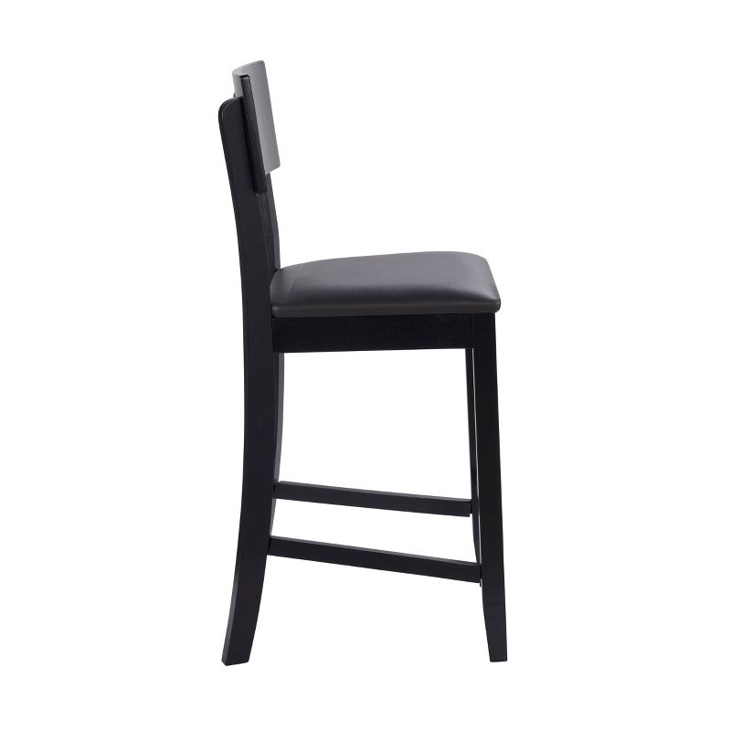 Torino Contemporary 24" Counter Height Barstool Hardwood/Black - Linon