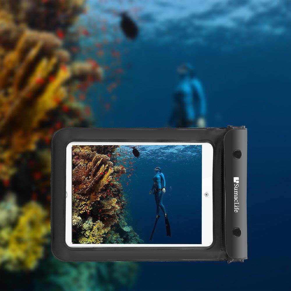 Vangoddy 8 Inch Tablet Waterproof Case Dry Bag (Black) for Lenovo Yoga Tab 3 7 Basic/Tab 2 A7 / Tab 3 7" / Asus ZenPad Z8s / ZenPad 3S 8.0 / ZenPad 3 8.0 / iRulu Walknbook 2Mini 7" / Contixo LA701