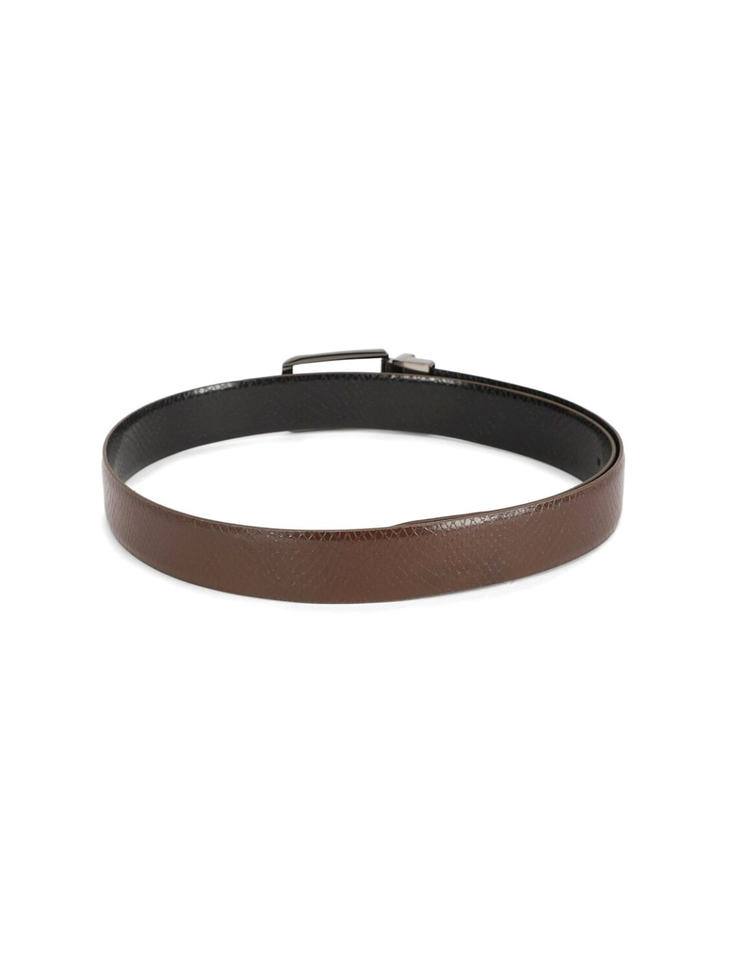 Simon Carter Brown Leather Animal Effect Reversible Belt for Men