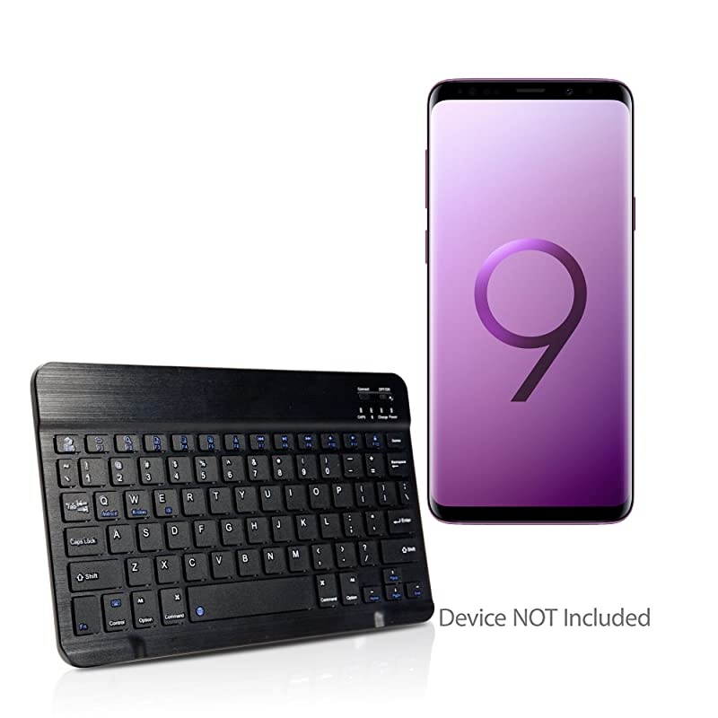 Galaxy S9 Plus Keyboard, BoxWave [SlimKeys Bluetooth Keyboard] Portable Keyboard with Integrated Commands for Galaxy S9 Plus - Jet Black