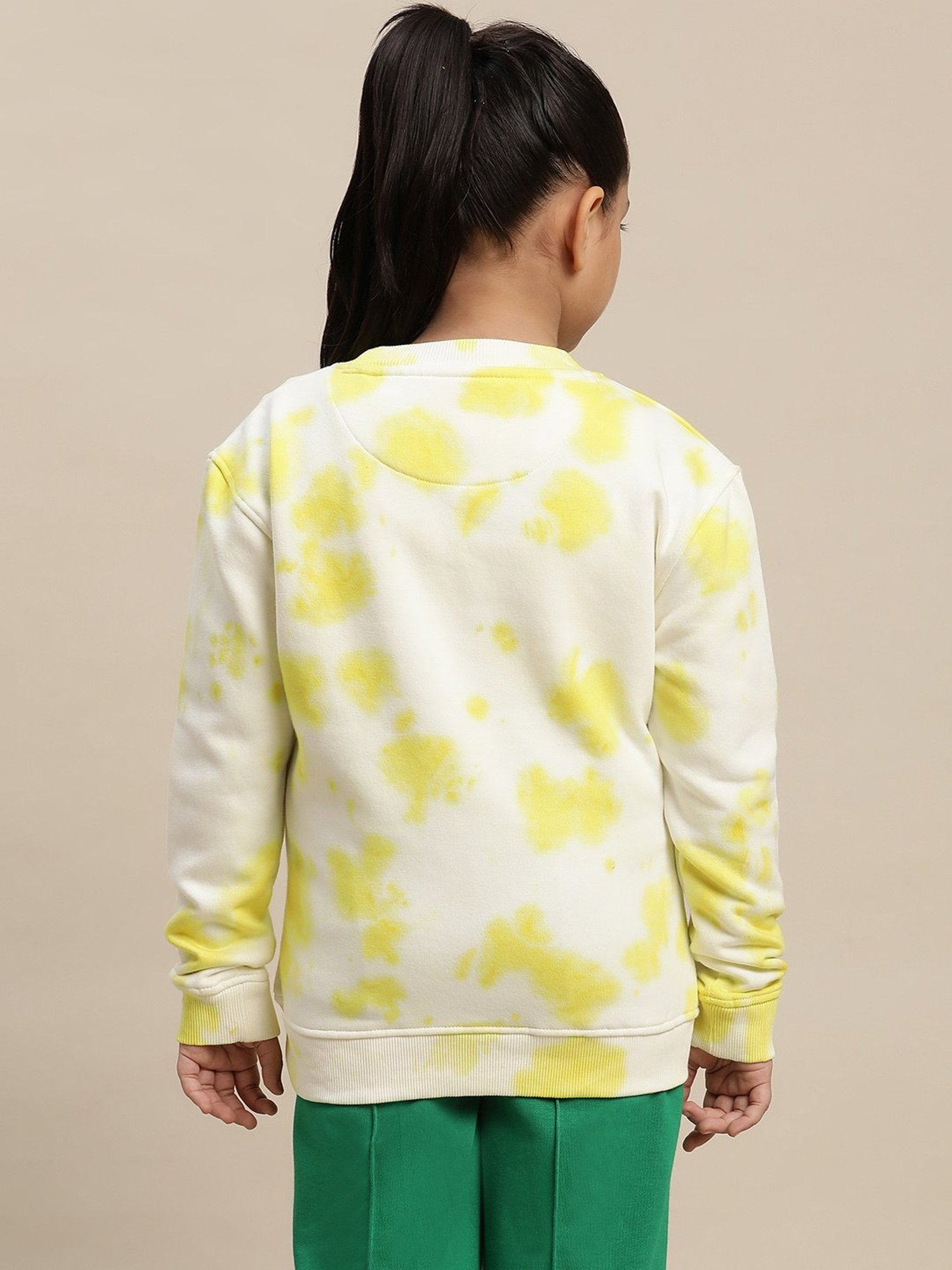 Kidsville Tom & Jerry Printed Yellow Sweatshirt For Girls