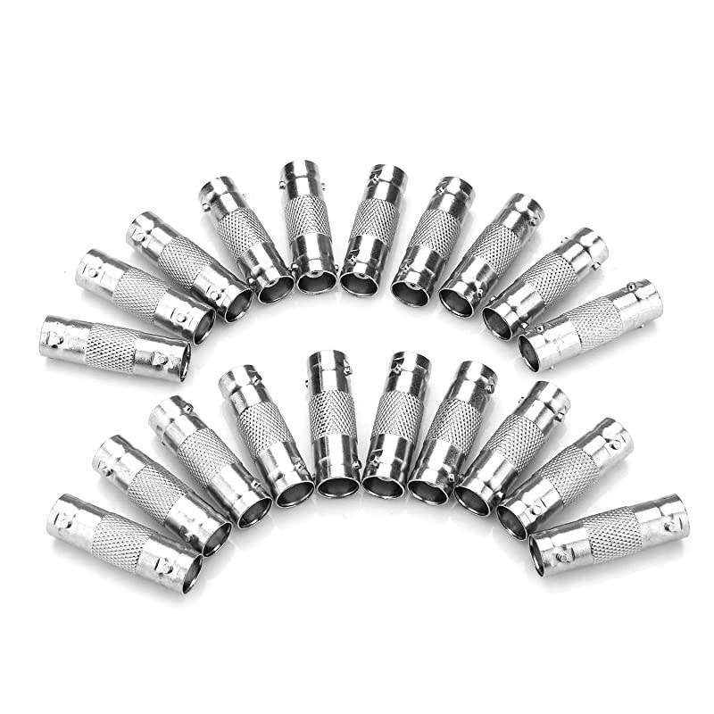BNC Connectors 50 Pcs BNC Barrel connectors BNC Female to Female Straight Coupler Adapter for CCTV Camera Survelliance System