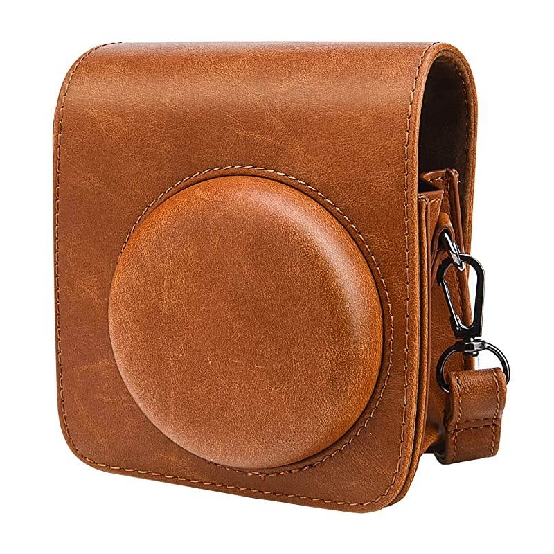 Accessories Bundle Kit Set Compatible with Fujifilm Instax Mini 90 Instant Film Camera, Accessory Include Case, Album, Stickers, Photo Frames, Hanging Frame, Filter, Strap, Brown