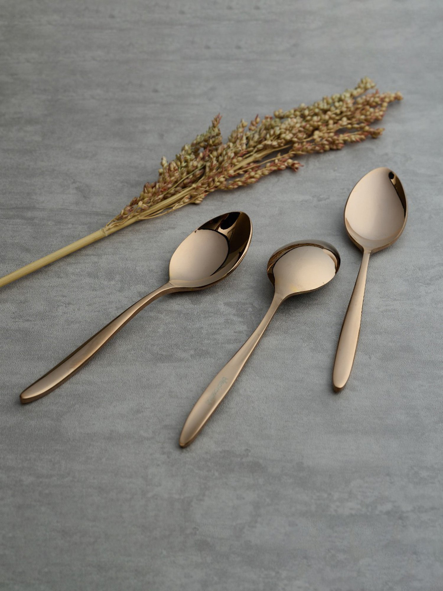 BlackCarrot 3 Pc Rose Gold Stainless Steel Cutlery Set