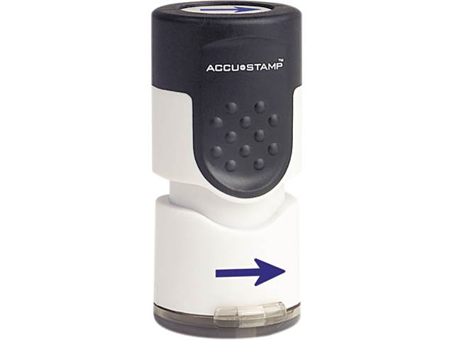 ACCUSTAMP 035654 Accustamp Pre-Inked Round Stamp with Microban, Arrow, 5/8" dia, Blue