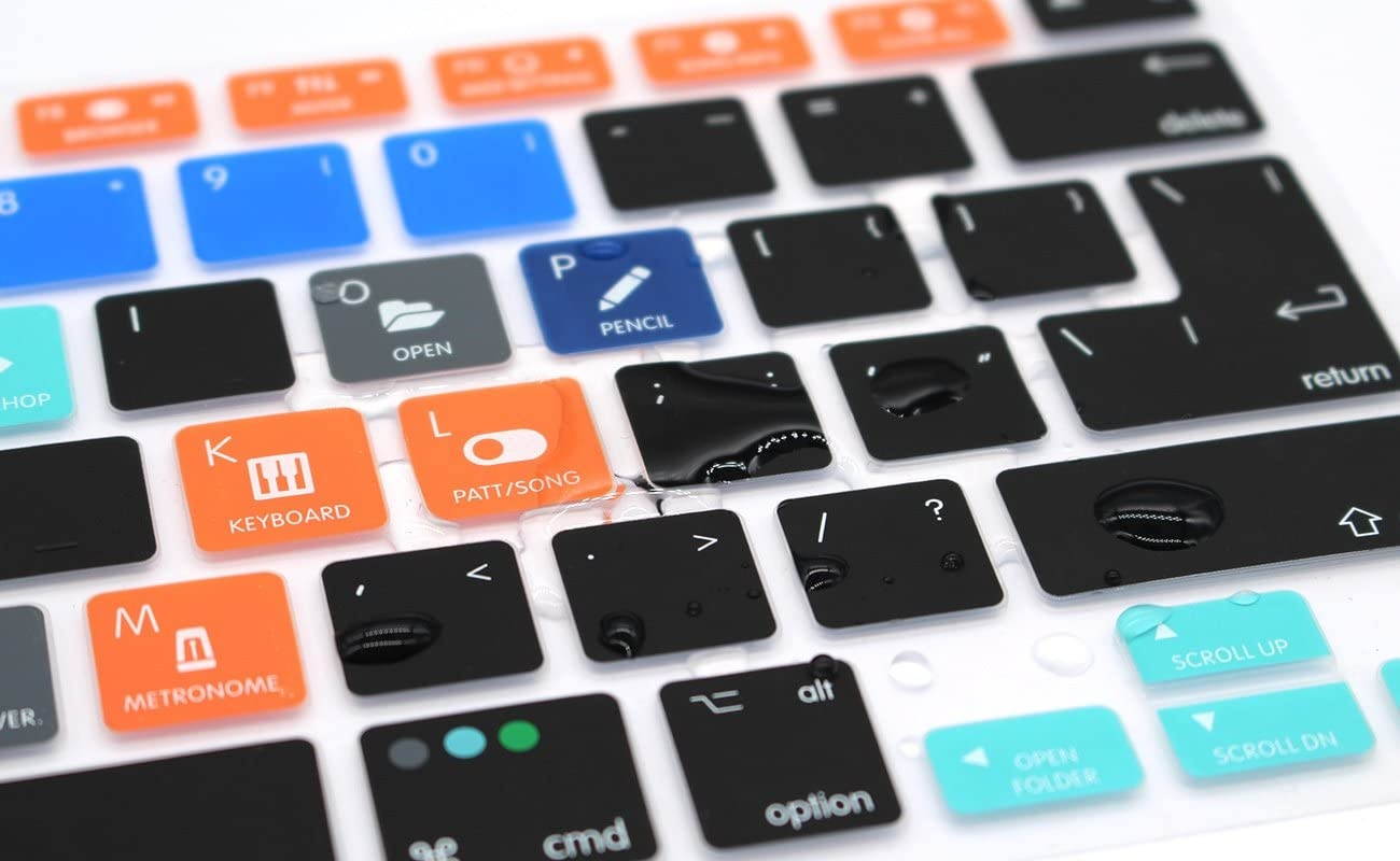 HRH FL Studio Fruity Loops Shortcuts Hotkey Silicone Keyboard Cover Skin for MacBook Air 13,MacBook Pro13/15/17 (with or w/Out Retina Display, 2015 or Older Version)&Older iMac,USA and European