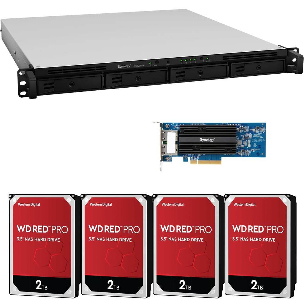 Synology RS820RP+ 4-Bay RackStation NAS with Synology 10Gb Adapter 16TB (4x4TB) of Western Digital RED PRO NAS Drives Fully Assembled Tested By CustomTechSales