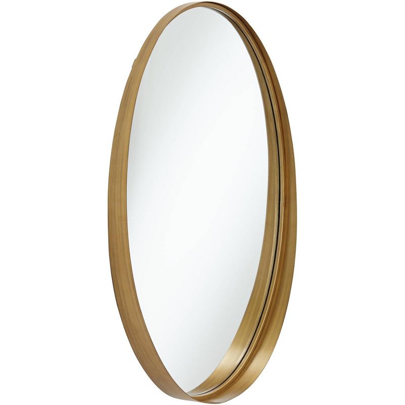 Noble Park Harnes Gold 24 1/4" x 36" Oval Wide Lip Wall Mirror