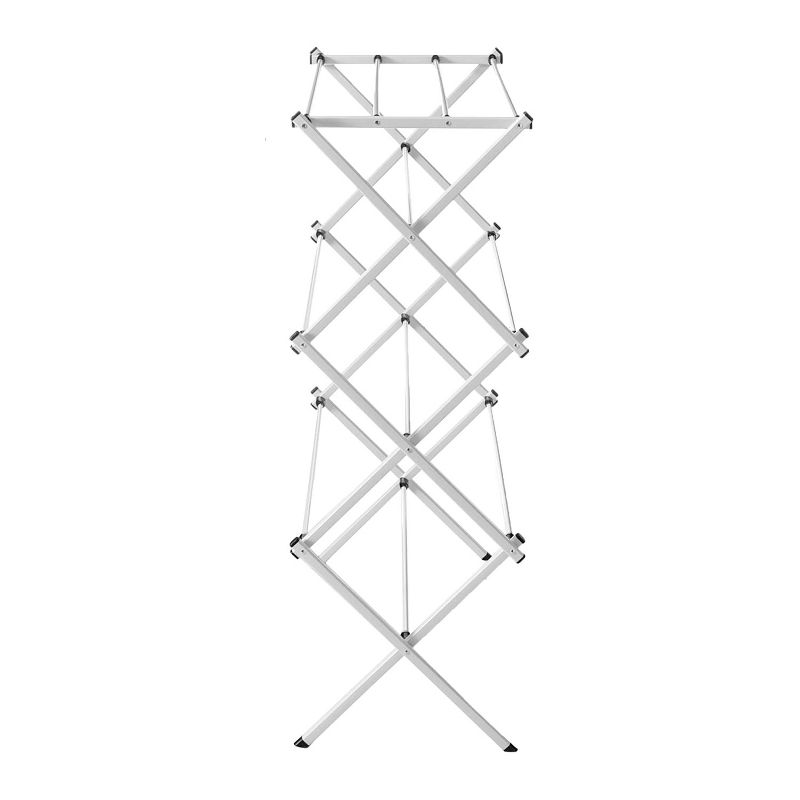 Homz Collapsible 10 Rod Metal Drying Rack and Clothes Hanging  Rack for College Dorm, Bathroom, Laundry Room, Apartment, and Studio, Silver