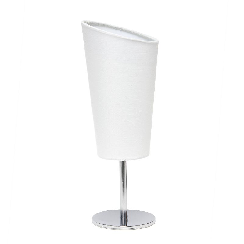 Mini Table Lamp with Angled Fabric Shade White - Simple Designs
