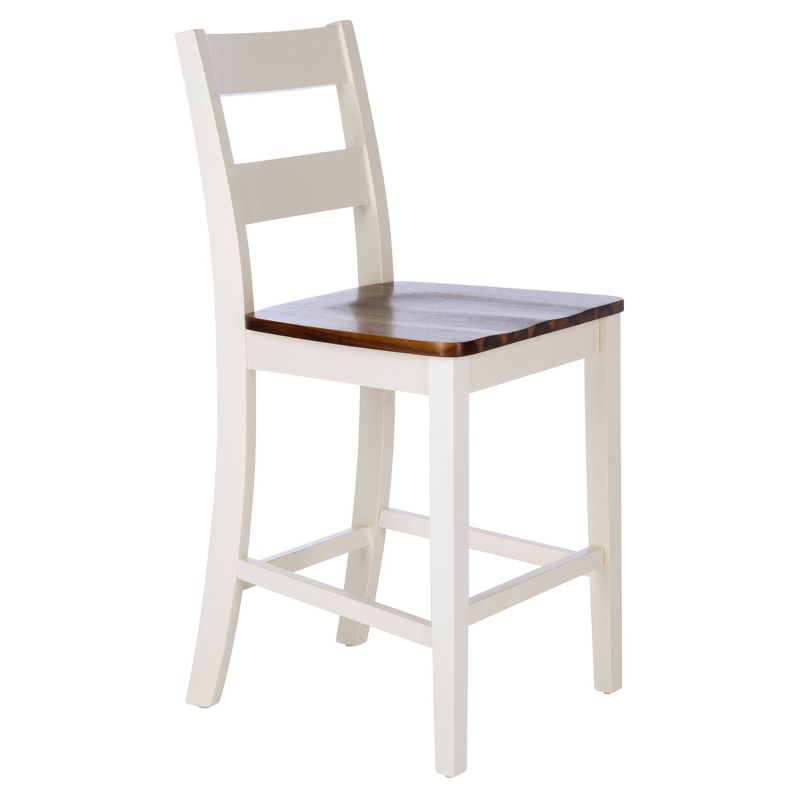 Set of 2 Izzy Counter Height Barstools White/Natural - Safavieh