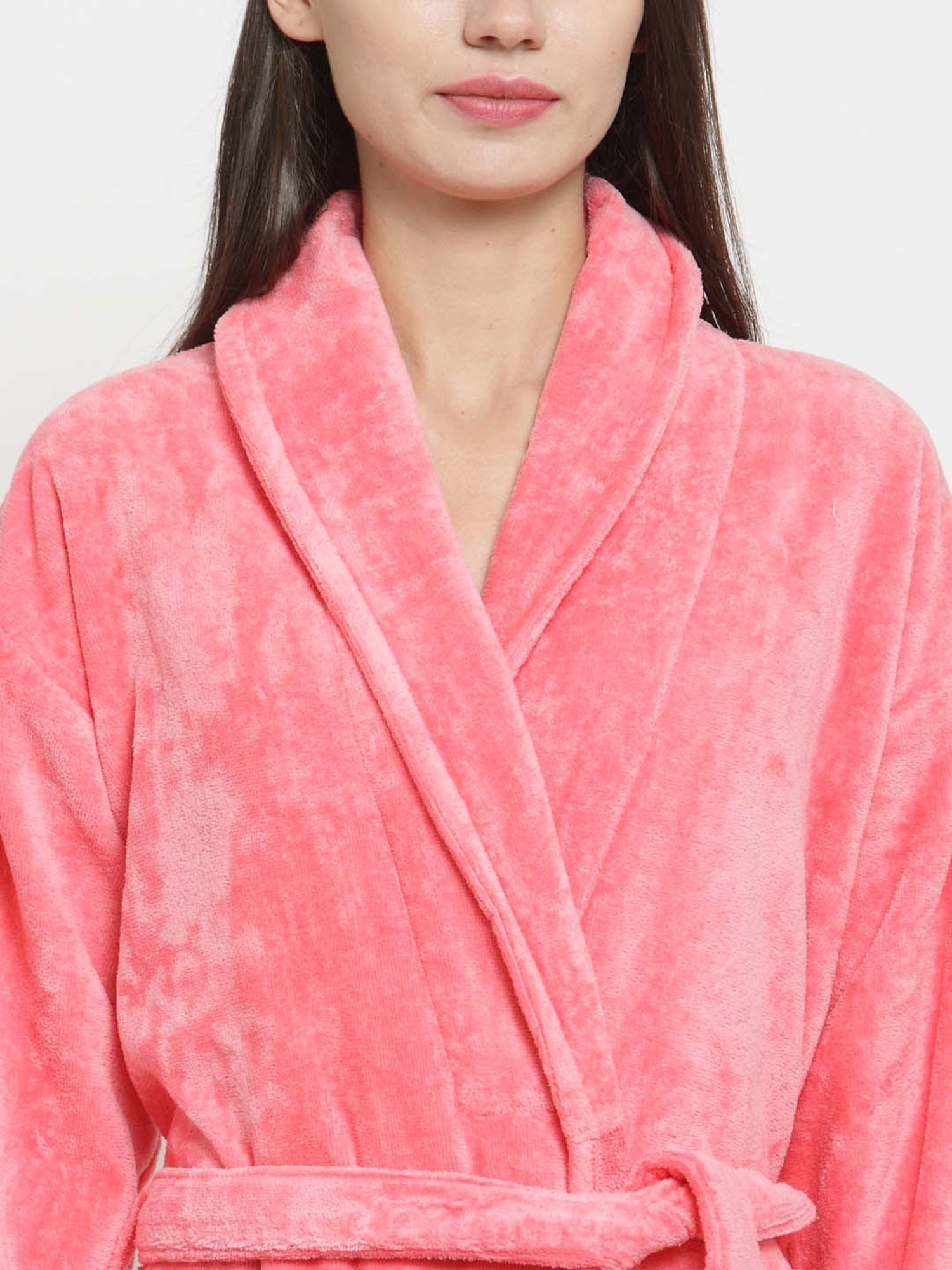 Trident Strawberry Pink Cotton 350 GSM Bathrobe