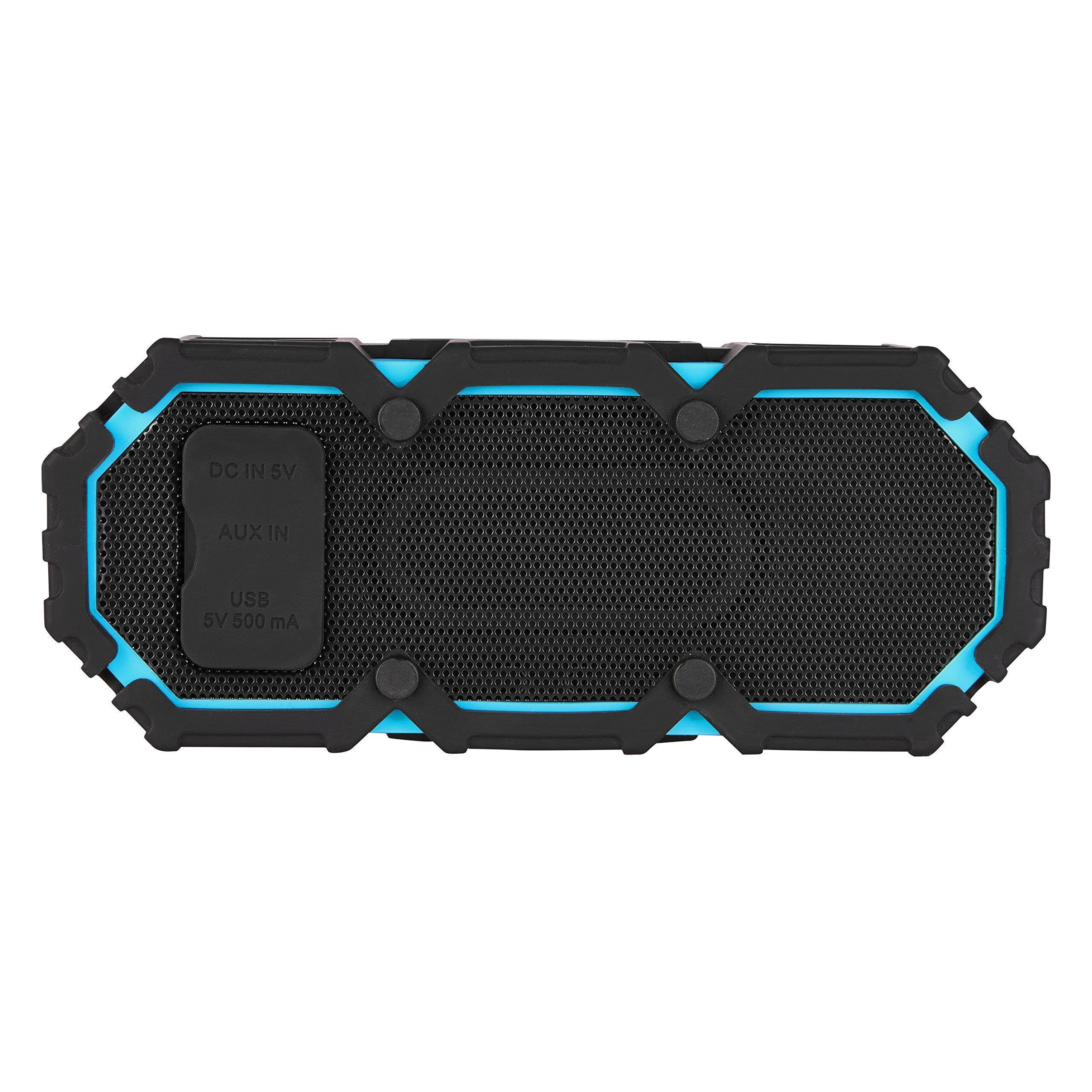 Altec Lansing iMW477 Mini Life Jacket Bluetooth Speaker Waterproof Wireless Bluetooth Speaker, Hands-Free Extended Battery Outdoor Speaker, Ultra-Portable 10ft Range, Blue/Black