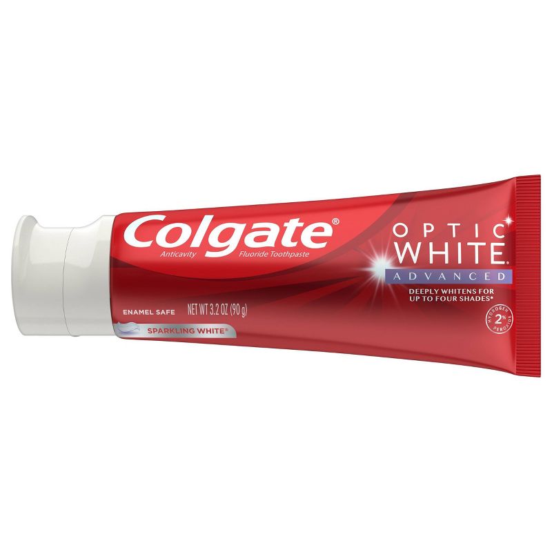 Colgate Optic White Advanced Whitening Toothpaste with 2% Hydrogen Peroxide - Sparkling White - 3.2oz/2pk