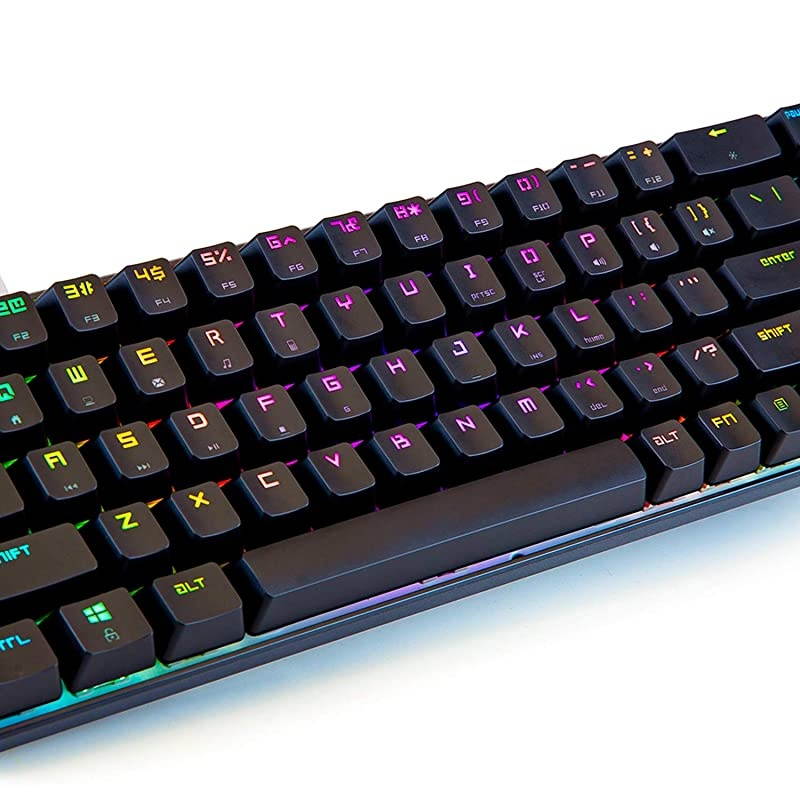 RGB Gaming Office Magic Refiner MK14 Mechanical Keyboard USB 68 Keys Backlit Antighosting Keyboard for PC LaptopBlue Red Brown Switch Blue Switch