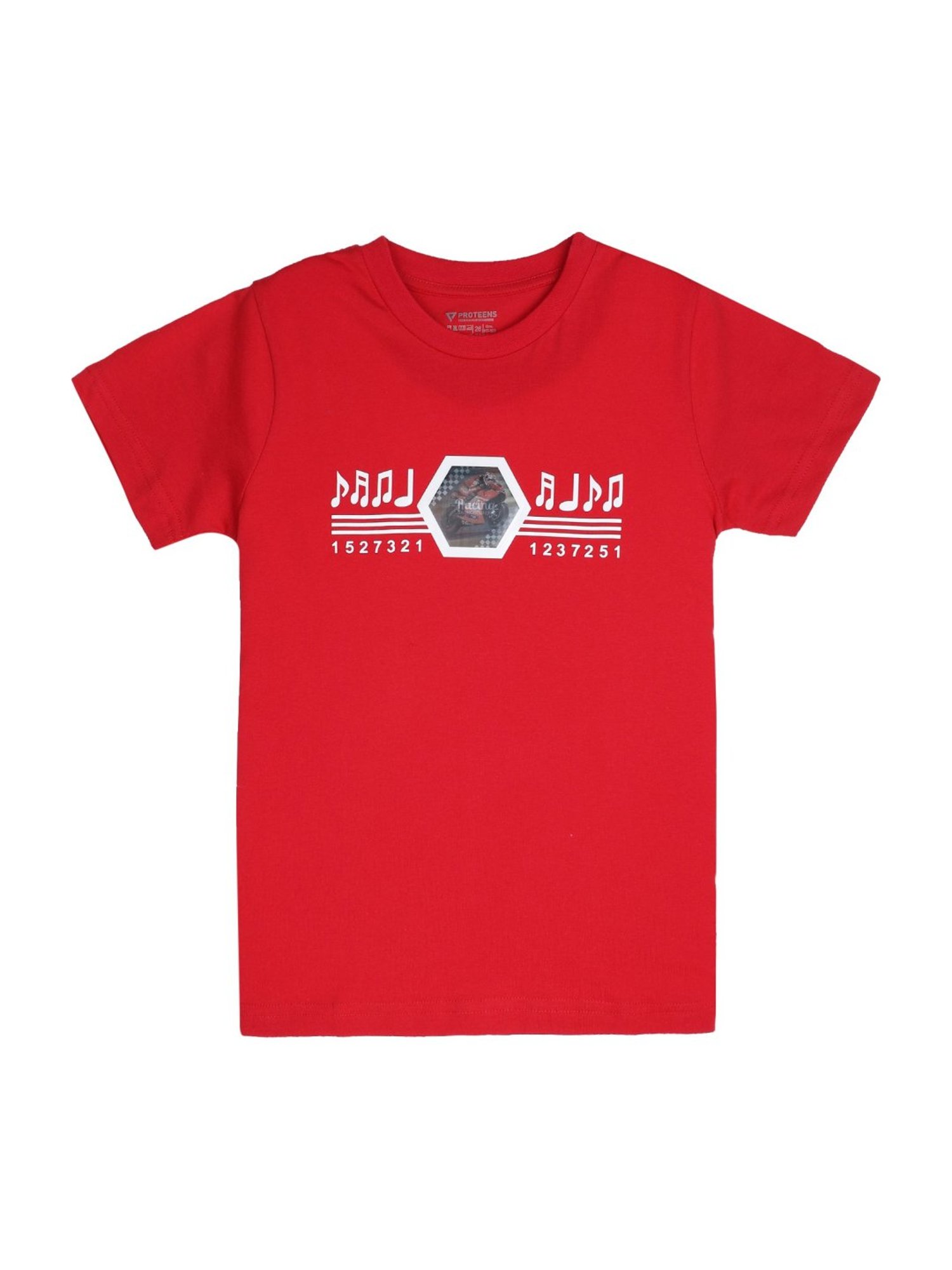 Proteens Kids Red Cotton Printed T-Shirt