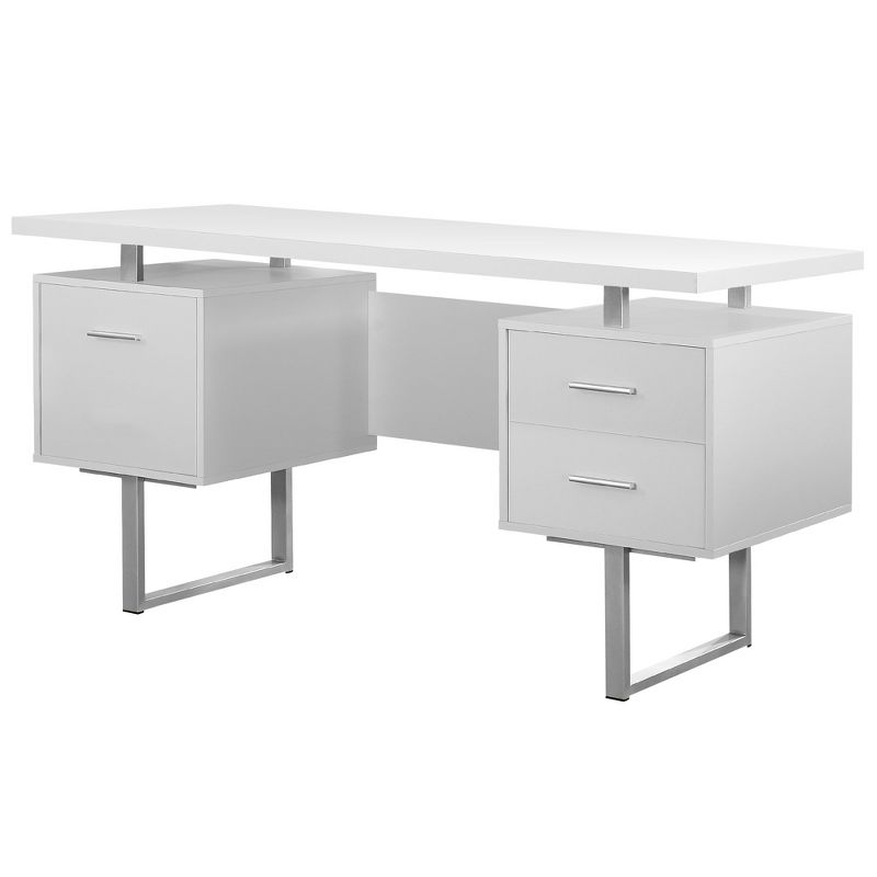 Monarch 60 Inch Office Computer Desk w/ Filing Drawer & 3 Drawer Filing Cabinet