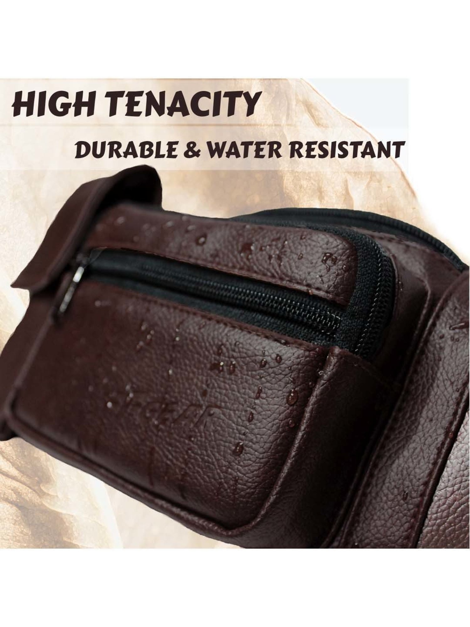 F Gear Brown Solid Waist Pouch