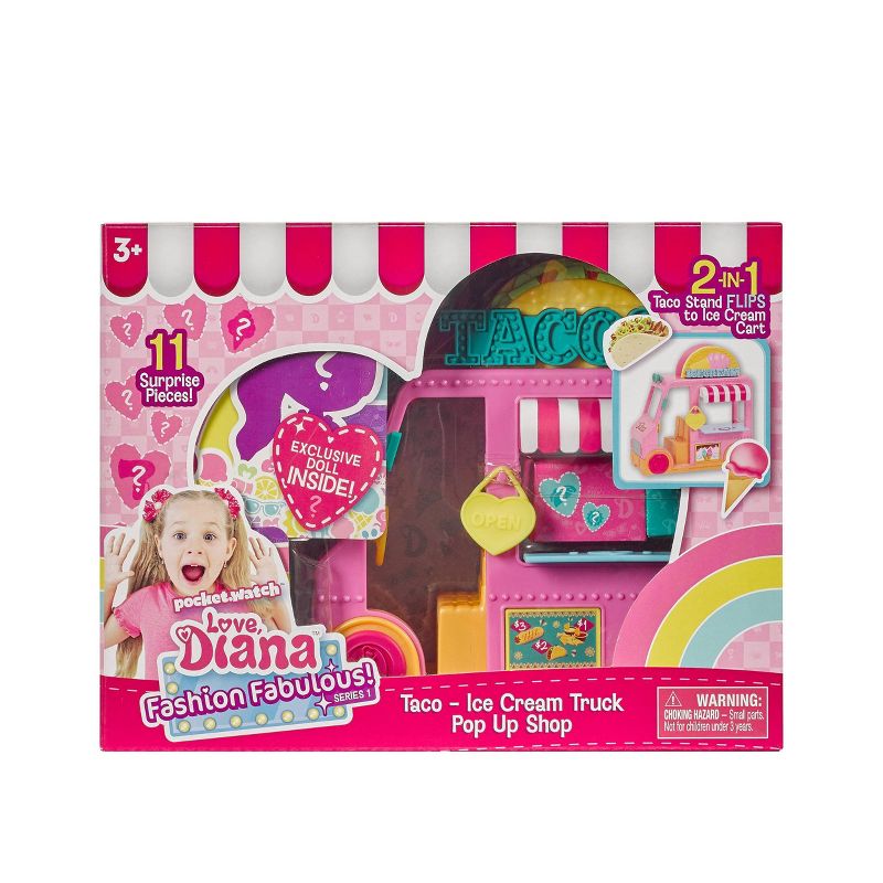 Love, Diana 2 in 1 Pop Up Taco and Ice Cream Truck Playset
