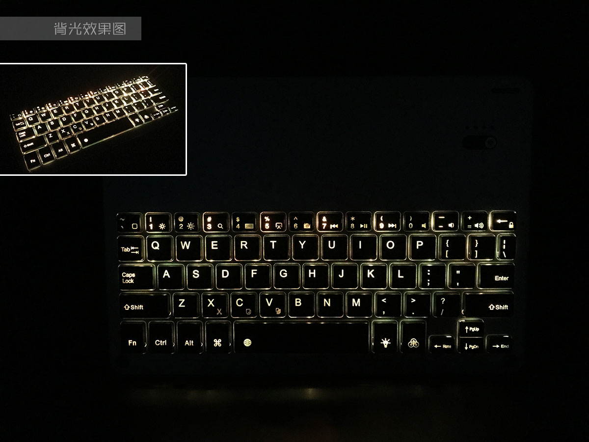 Ultra-thin 7 Color Backlit Wireless Bluetooth Keyboard for iPad Pro 10.5" Folio Cover Case BL-1039D