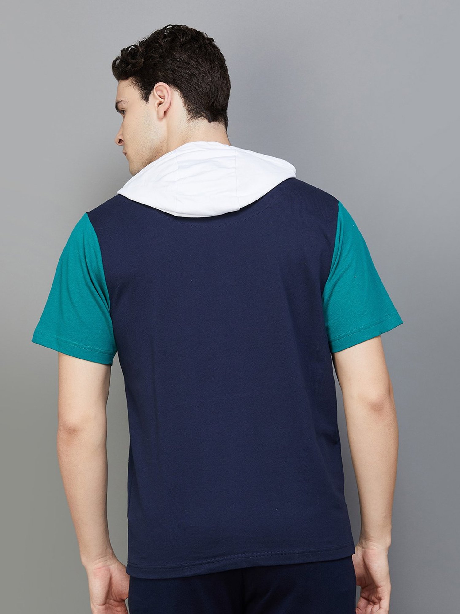 KAPPA Navy Regular Fit Printed Hooded Sweatshirt