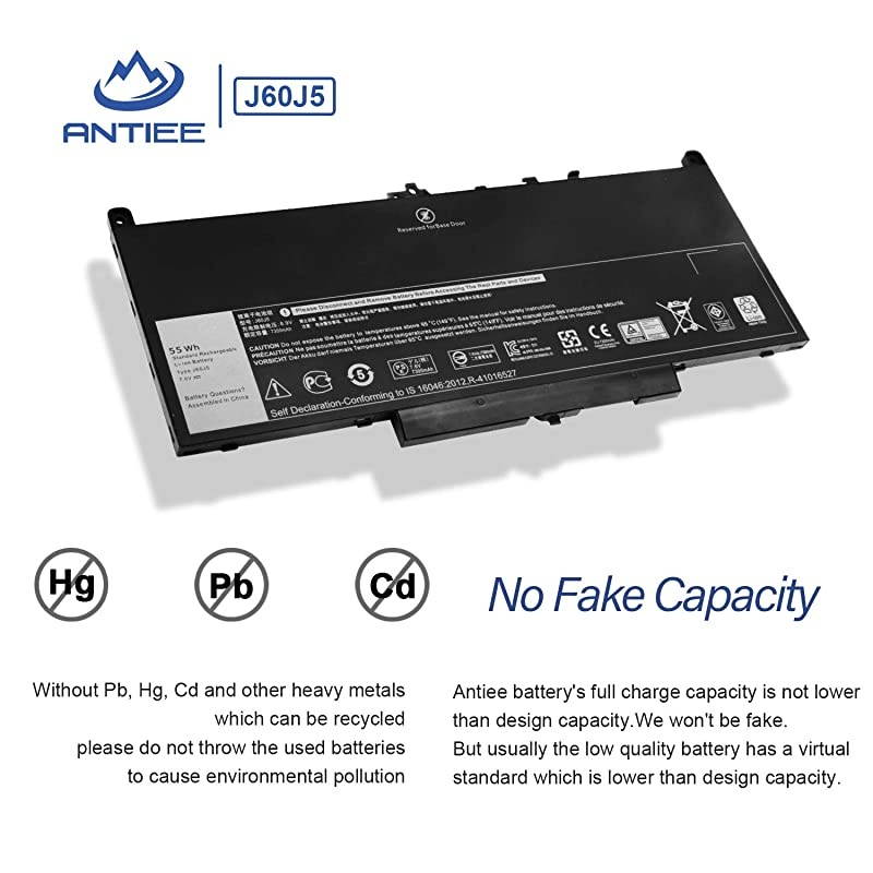 J60J5 MC34Y Laptop Battery Compatible with Dell Latitude E7270 E7470 P26S001 P61G001 Series Notebook R1V85 451BBSX 451BBSY 451BBSU 242WD 1W2Y2 GG4FM WYWJ2 PDNM2 76V 55Wh 4Cell