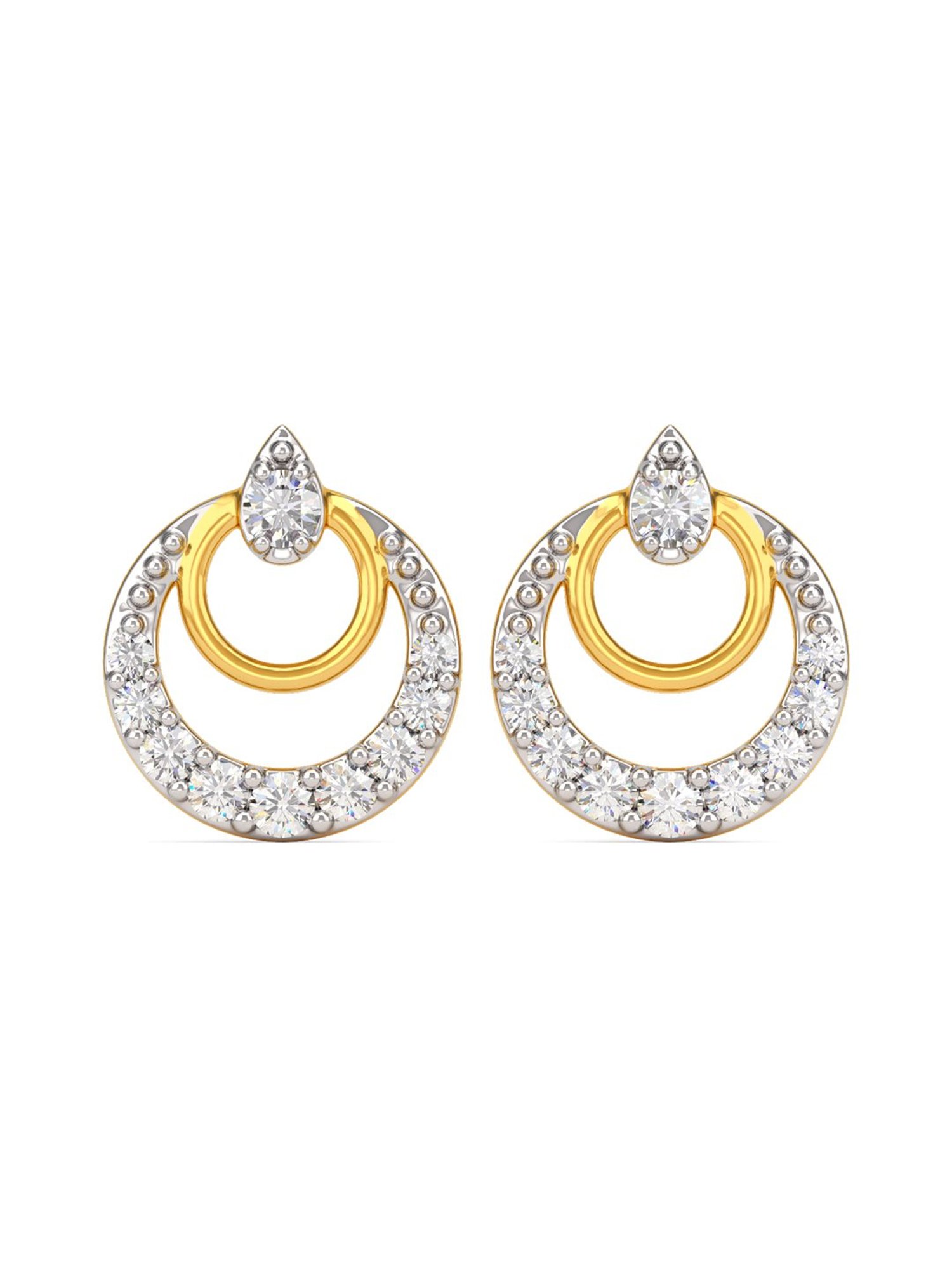P.C. Chandra Jewellers 18 kt Gold & Diamond Earrings