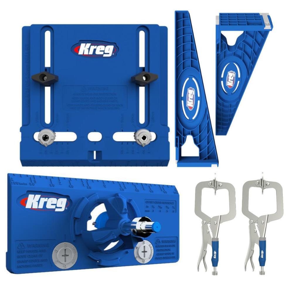 Kreg Hardware Installation Kit with Jigs and Two 2-Inch Face Clamps
