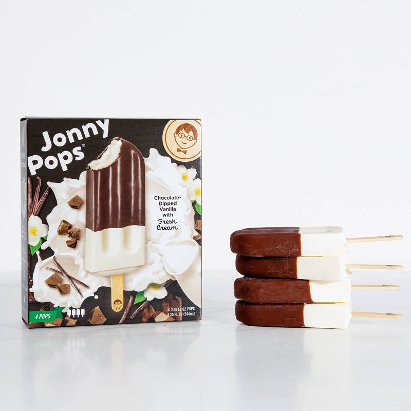 JonnyPops Chocolate-Dipped Vanilla with Fresh Cream Frozen Pops  - 4ct