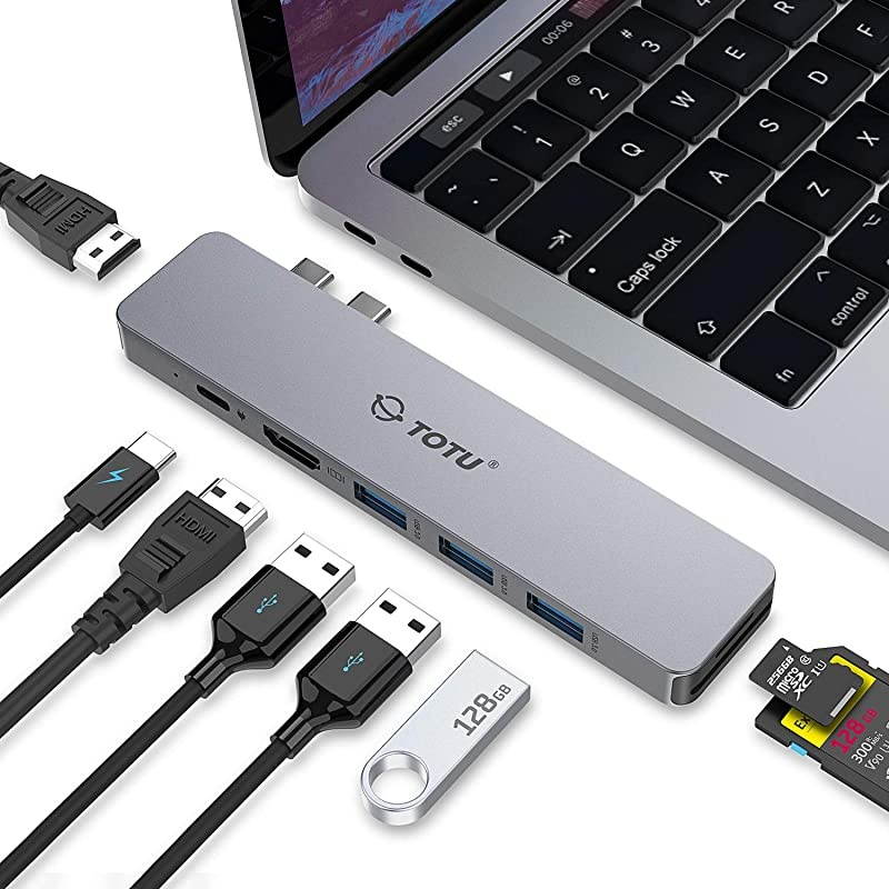 USB C Hub 8 in 2 USB Type C Adapter Docking Station Triple Display for Mac OS Compatible for MacBook Pro 20192016 MacBook Air 20192018 with Dual 4K HDMI 87W PD 3 USB 30 SDTF Card Reader