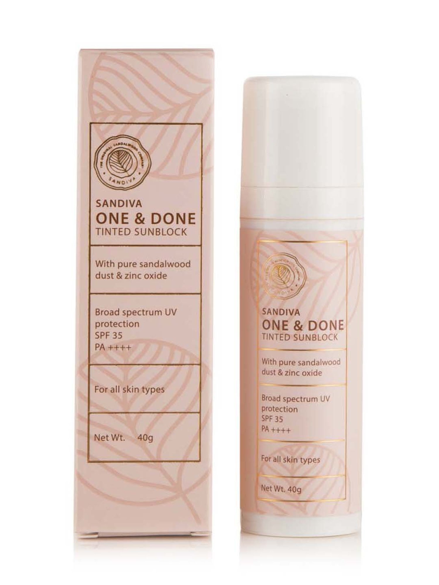 SANDIVA One & Done Tinted Sunblock with Sandalwood, SPF 35+ and PA+++ (33) - 40 gm