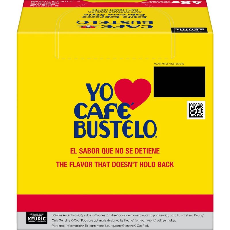 Cafe Bustelo Espresso Dark Roast Coffee - Keurig K-Cup Pods - 48ct