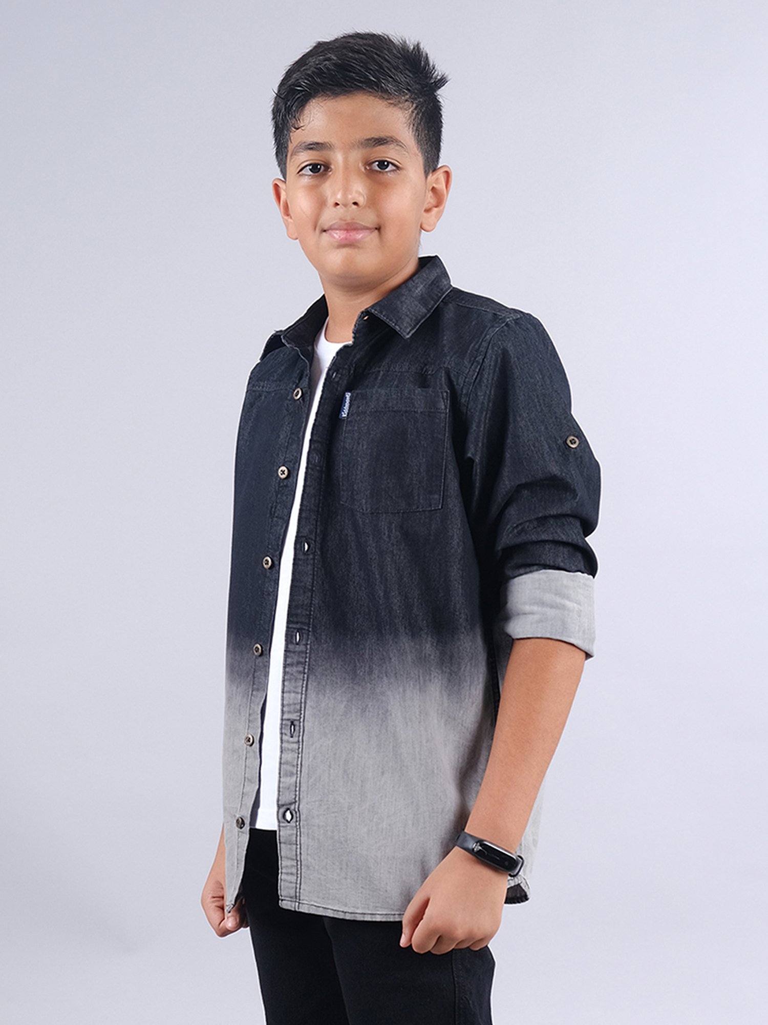 Kiddopanti Kids Black Tie-Dye Full Sleeves Shirt