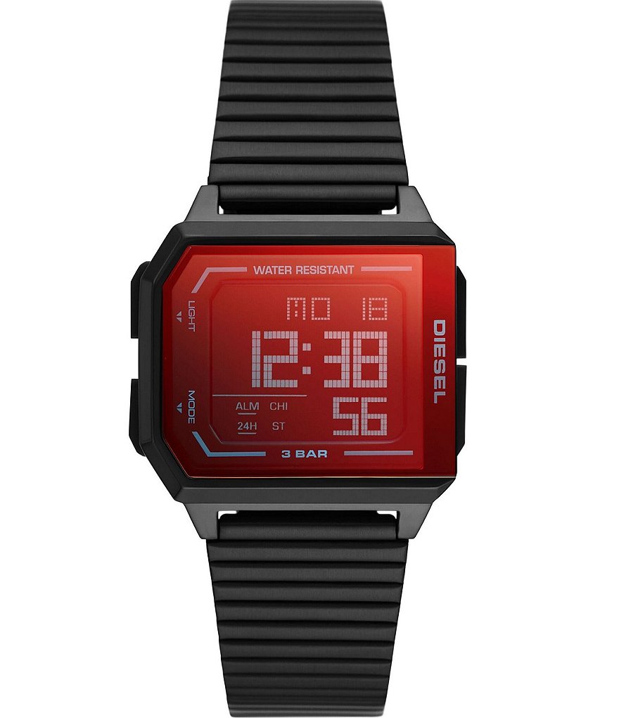 Diesel Chopped Digital Black-Tone Stainless Steel Watch