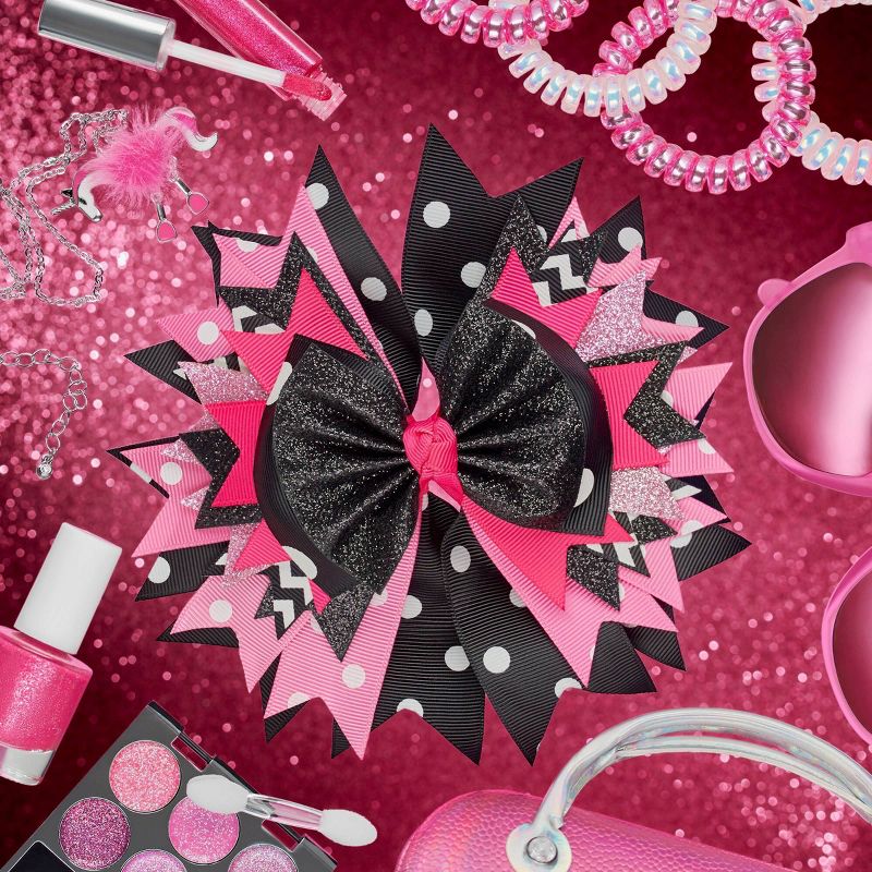 Lily Frilly Hair Bow - Black