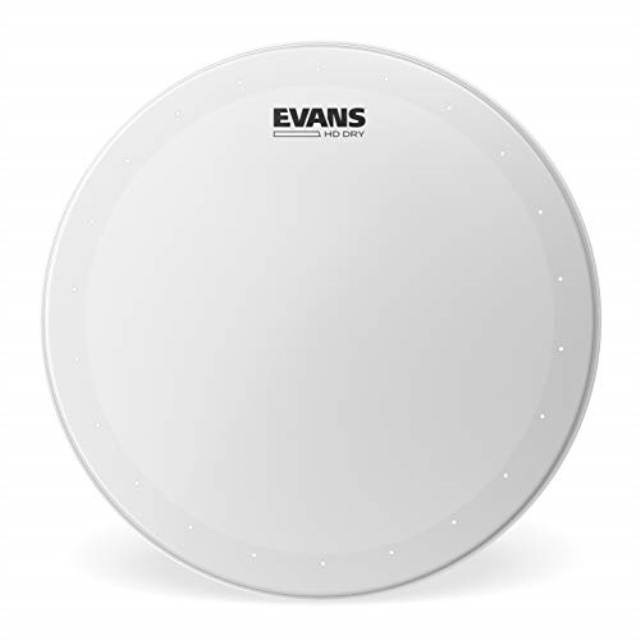 Evans genera HD Dry Snare Drum Head, 12" (White)- coated Drum Head Made Using Two Plies of Film -Overtone Ring controls Sustain - Small Vent Holes Eliminate Stray Harmonics -great for Live and Studio