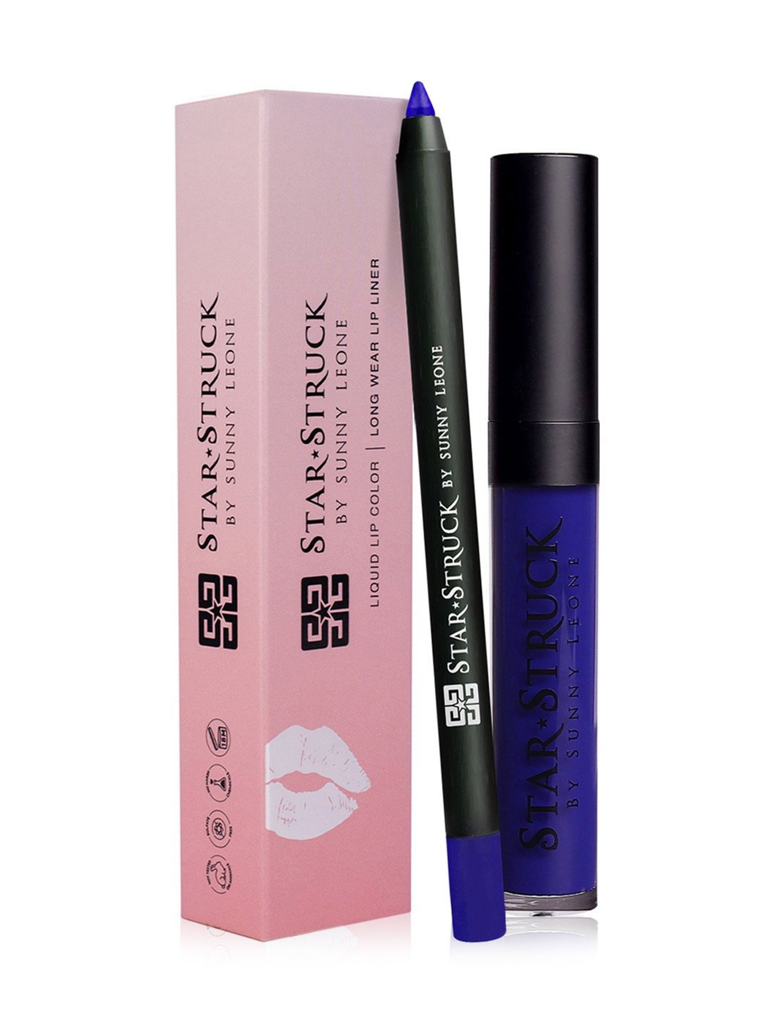 StarStruck By Sunny Leone Lip Gloss+Liner Lip Kit Wine - Pack of 2