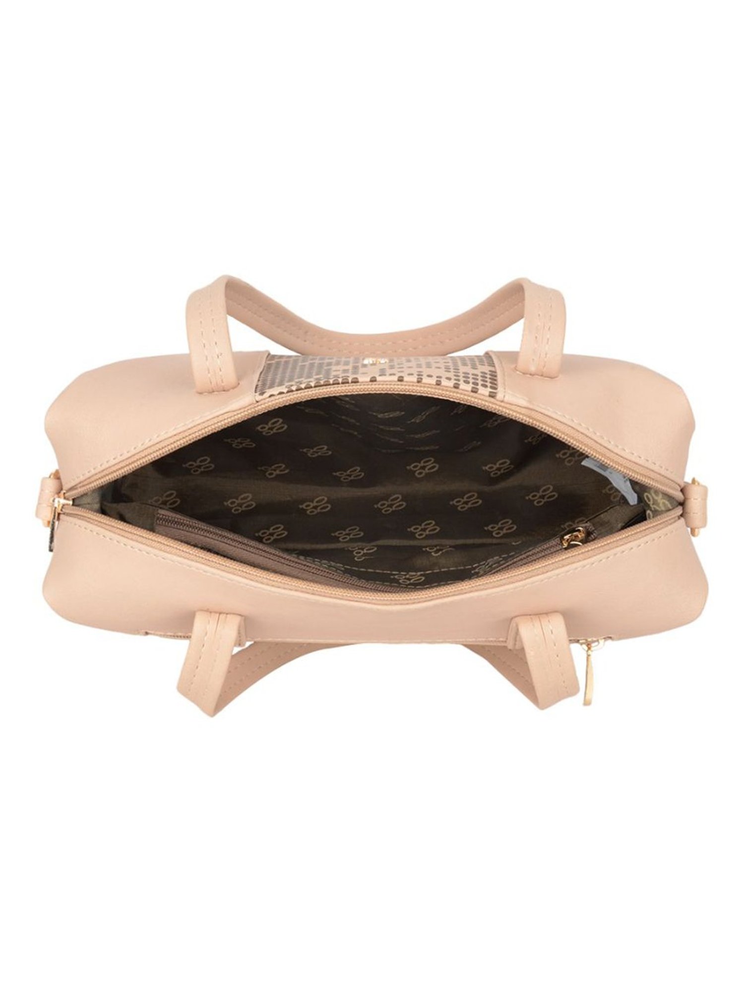 Baggit Beige Printed Small Duffle Bag