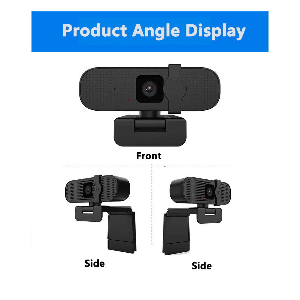 Goaic L24B 2K Webcam with Microphone &  Privacy Cover, Autofocus Full HD Computer Web Camera for PC Desktop Laptop, USB 2.0 Plug & Play for Live Streaming, Online Lessons, Conference, Games