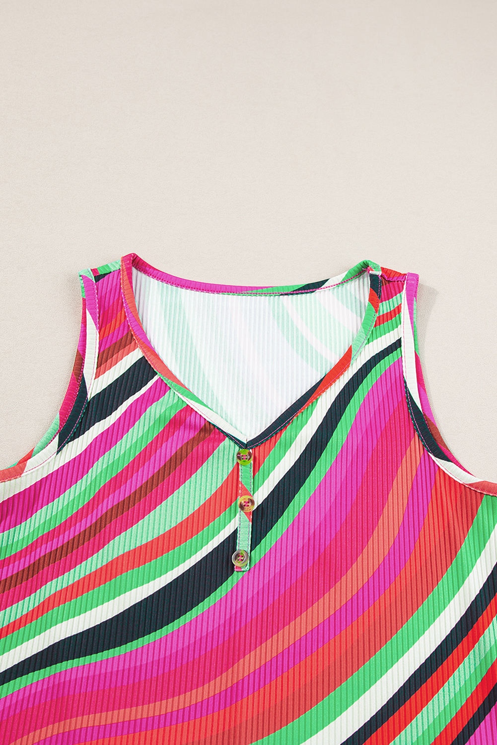Pink Casual Solid Color Crew Neck Tank Top