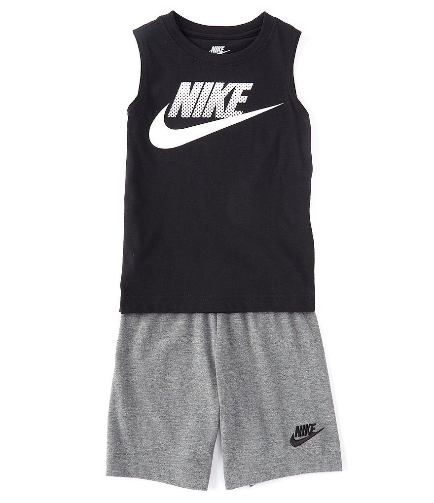 Champion Little Boys 2T-7 Short-Sleeve Script Logo Tee & Short Set