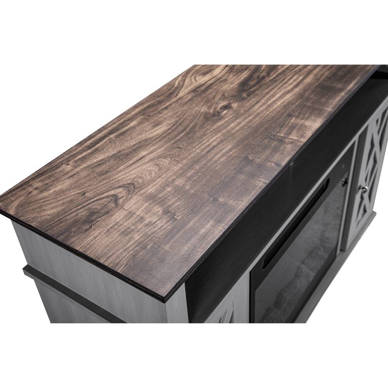 48" TV Stand For TVs up to 55" with Electric Fireplace Gray - Home Essentials