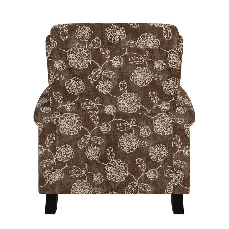 Rynn Bustle Back 2 Position Pushback Recliner Chair Floral Chocolate Brown - ProLounger